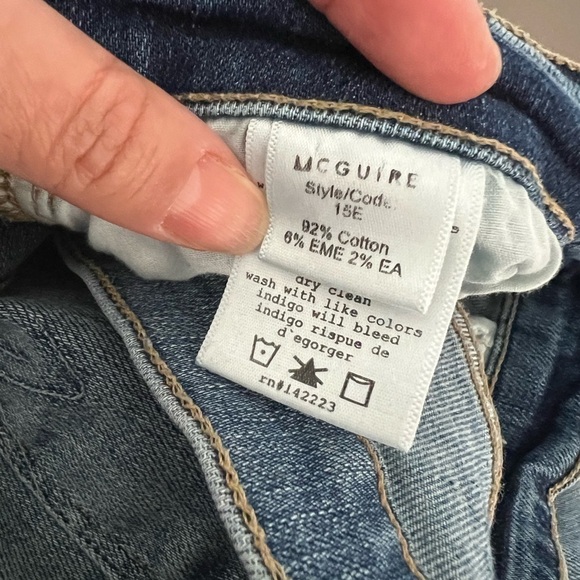 MCGUIRE ANTHROPOLOGIE Demi Seam Skinny Distressed 15e Moto Jeans size 28 - Picture 7 of 8